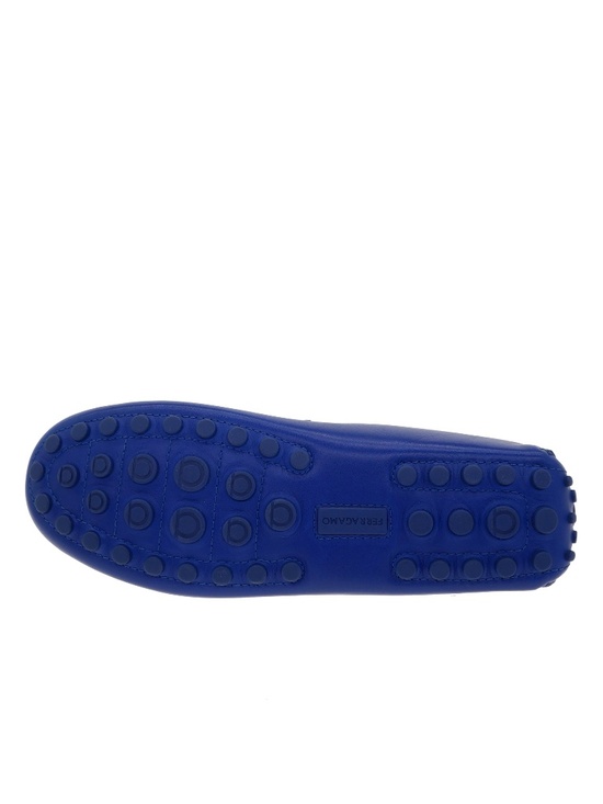 Salvatore Ferragamo Grazioso Gancini Loafers Blue Leather Size 10 New main image 7